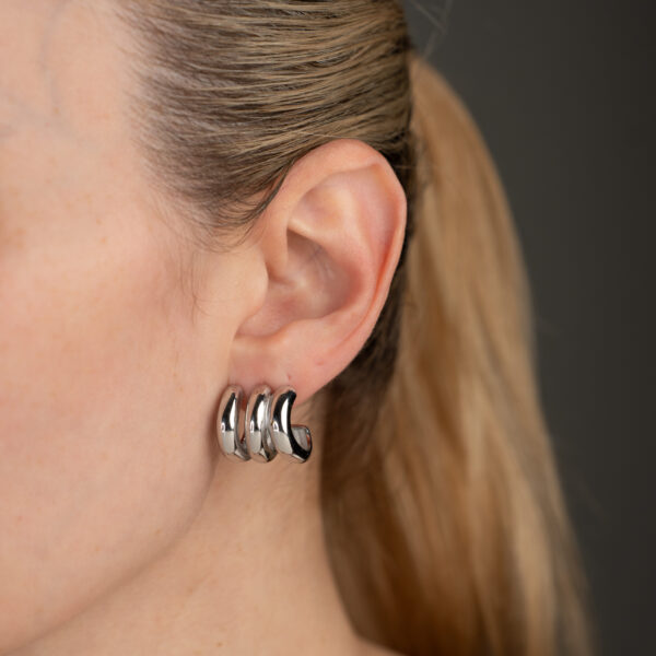 Yvette Silver Σκουλαρίκια Τριπλοί Κρίκοι