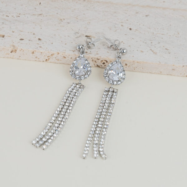 Dazzle White Silver Σκουλαρίκια