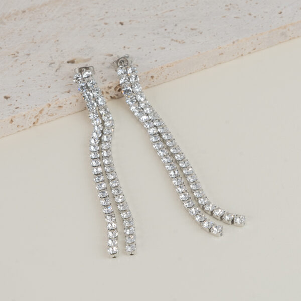 Notte White Silver Σκουλαρίκια