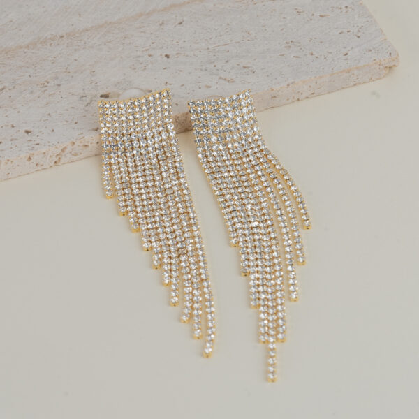 Fringe White Gold Σκουλαρίκια