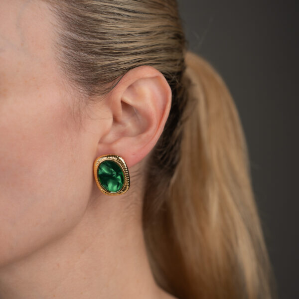 Merlot Green Gold Σκουλαρίκια