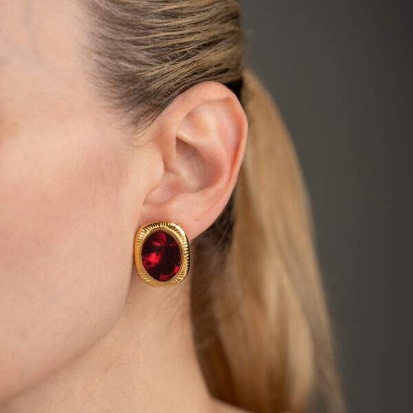 Merlot Red Gold Σκουλαρίκια