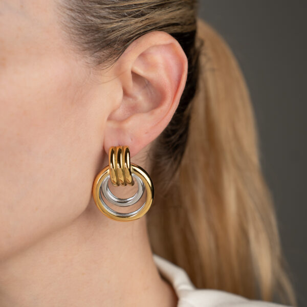 Amaris Δίχρωμα Σκουλαρίκια