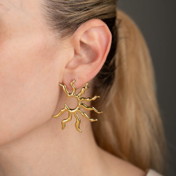Solene Gold Σκουλαρίκια Ήλιος