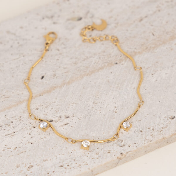 Brilliant Gold Βραχιόλι Αλυσίδα με Ζιργκόν