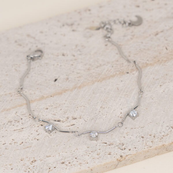 Brilliant Silver Βραχιόλι Αλυσίδα με Ζιργκόν