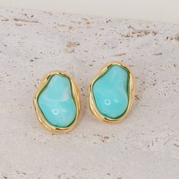 Luma Turquoise Gold Σκουλαρίκια