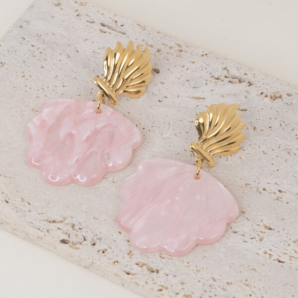 Palma Pink Gold Σκουλαρίκια