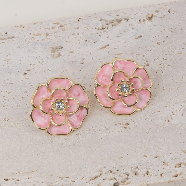 Flora Pink Gold Σκουλαρίκια