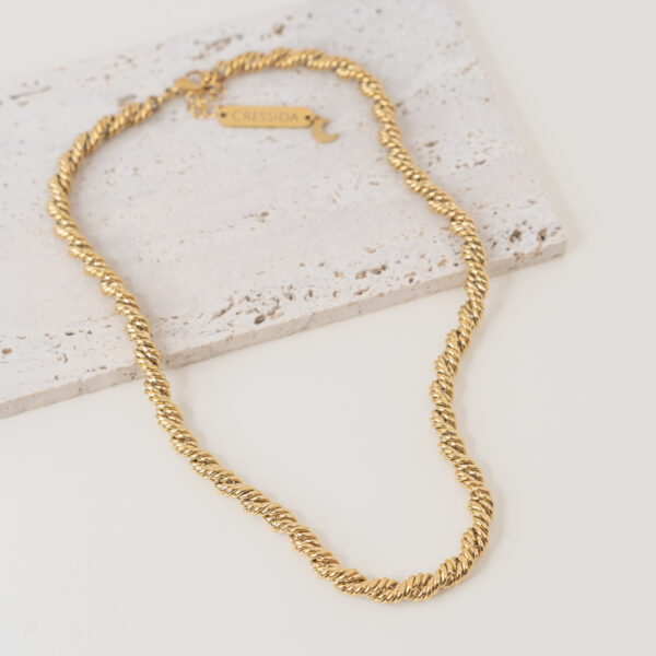 Twist Gold Κολιέ με Ατσάλινη Αλυσίδα