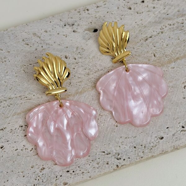 Palma Pink Gold Σκουλαρίκια