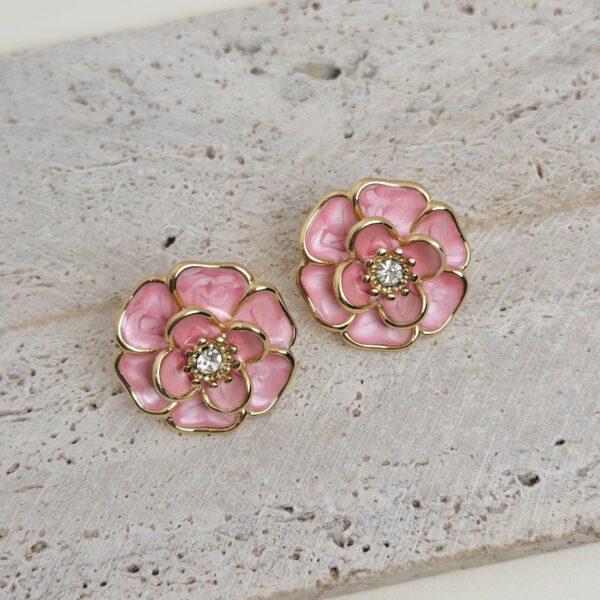 Flora Pink Gold Σκουλαρίκια