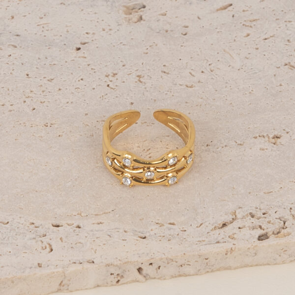 Elara Gold Δαχτυλίδι με Ζιργκόν