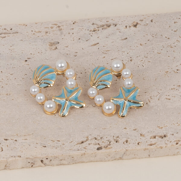 Paloma Sky Blue Gold Σκουλαρίκια