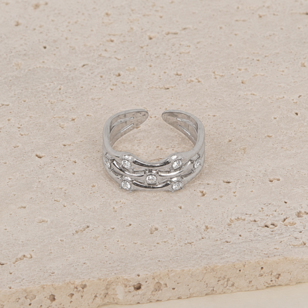 Elara Silver Δαχτυλίδι με Ζιργκόν