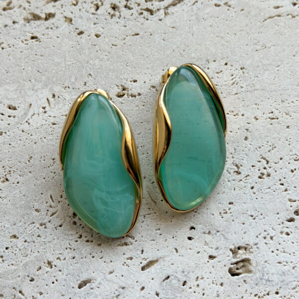Celeste Jade Gold Σκουλαρίκια